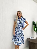 Платье Arina 2444 white-blue - делук