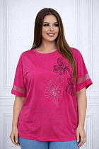 Футболка Elena&Vika 26034 crimson - делук