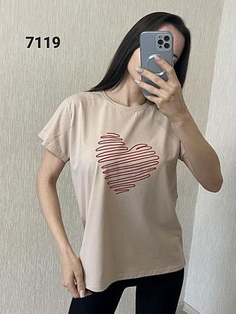 Футболка Fsn 7119 beige - делук