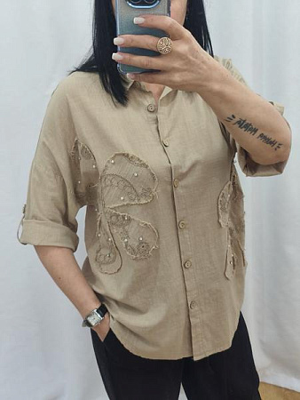 Рубашка Nefertiti 8003A beige - делук