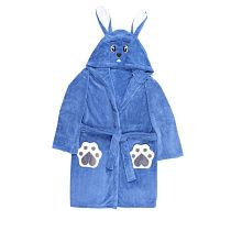 Банный детский халат микрофибра 24485 синий - делук