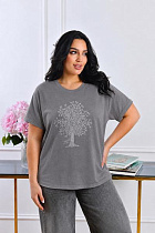 Футболка Elena&Vika 26102 grey - делук