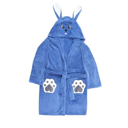 Банный детский халат микрофибра 24485 синий - делук
