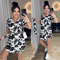 Платье Arina 2417 white-black Платье Arina 2417 white-black - делук