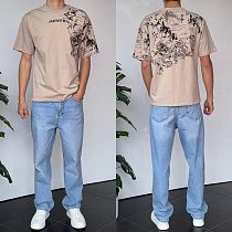 Футболка Three Black 2128 beige - делук