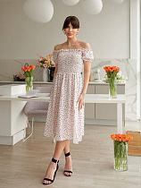 Платье Arina 1495-1 white-pink - делук