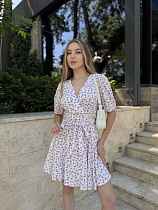 Платье Arina 1764 white-pink - делук