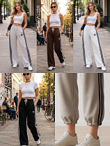 Штаны Спорт Shon S2698 white - делук