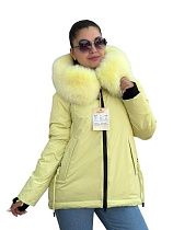 Пуховик Yafeier 868 yellow песец - делук