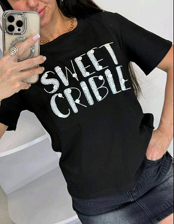 Футболка Lora LR1579 black - делук
