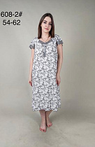 Ночнушка Anion 608-2 white-grey - делук