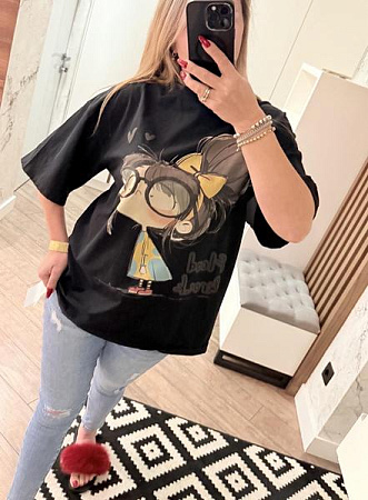 Футболка Lora LR1281 black - делук