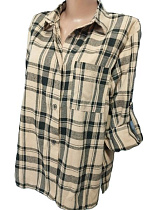 Рубашка Bishoff 584 beige-black (S-L) - делук