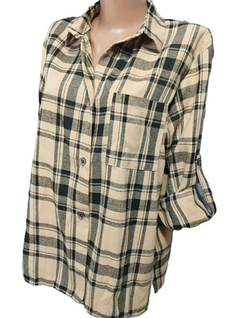 Рубашка Bishoff 584 beige-black (S-L) - делук