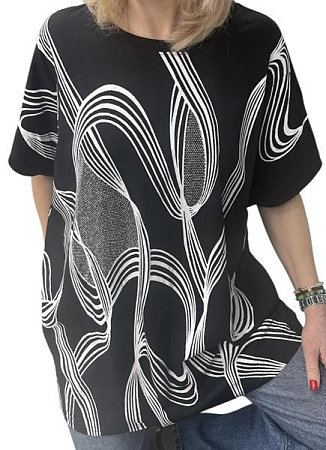 Футболка Elena&Vika 26010 black - делук