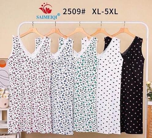 Ночнушка Saimeiqi 2509 white-blue - делук