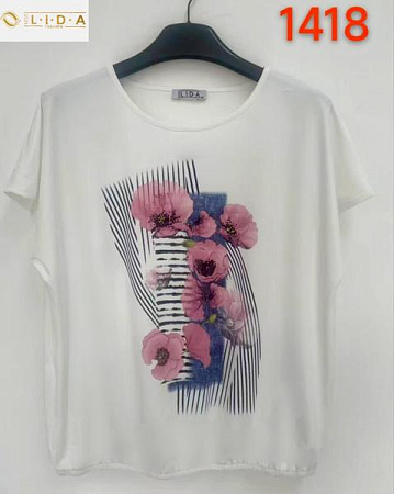 Футболка Lida 1418 white - делук