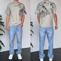Футболка Three Black 2143 grey - делук