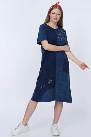 Платье Alberk 6004  navy - делук