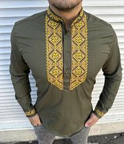 Вышиванка Nik 55958 khaki - делук