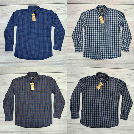 Рубашка Samo 4145 grey-navy - делук