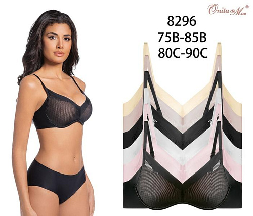 Бюстгальтер Diorella 8296C black-beige - делук