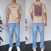 Футболка Three Black 2131 beige - делук