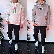 Худи Three Black 2298 grey - делук