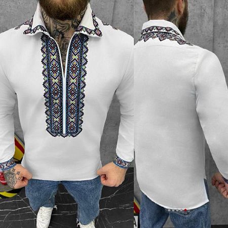 Вышиванка Nik 56375 white - делук