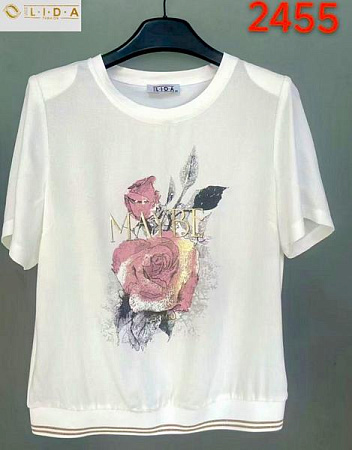 Футболка Lida 2455 white - делук