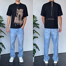 Футболка Three Black 2187 black - делук