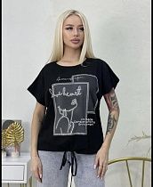 Футболка Elena&Vika 25314 black - делук