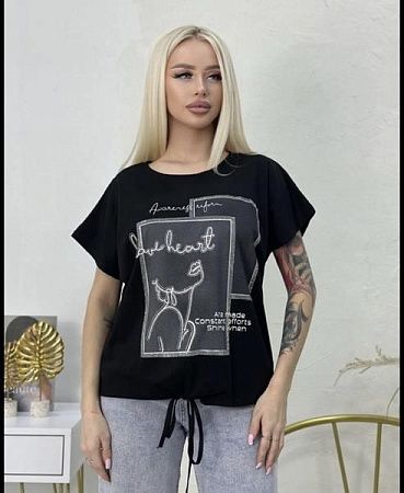 Футболка Elena&Vika 25314 black - делук