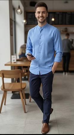 Рубашка Mary Poppins 7190 l.blue - делук