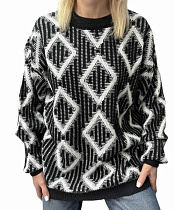 Свитер Elena&Vika 25408 black - делук