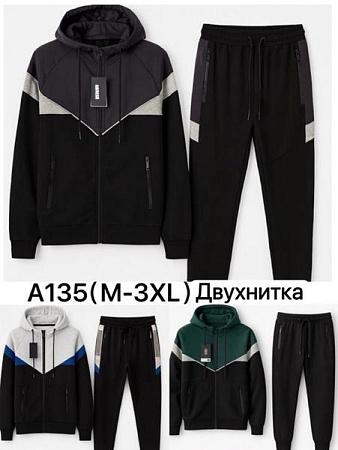 Костюм Спорт Tran A135 black-l.grey - делук