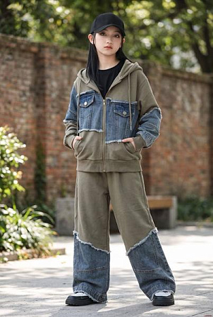 Костюм Спорт Delfinka 98011 khaki - делук