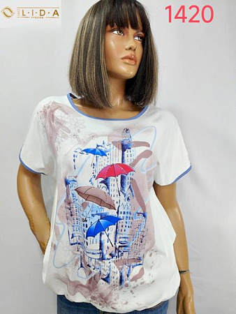 Футболка Lida 1420 white - делук