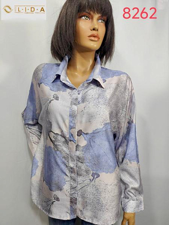 Рубашка Lida 8262 silver - делук