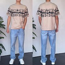 Футболка Three Black 2149 beige - делук