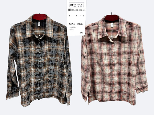 Рубашка Base 3504+ brown-grey - делук