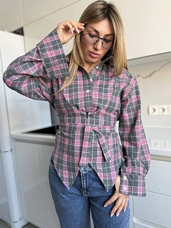 Рубашка Adam&Eva 283 grey-pink - делук