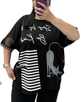 Футболка Elena&Vika 25317 black - делук