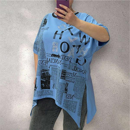 Футболка Levisha 25319 l.blue - делук