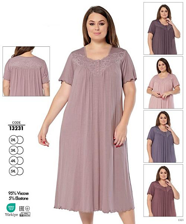 Ночнушка Cotpark 13231 brown - делук