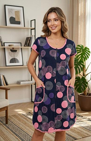 Халат Gull 16-1 navy-pink - делук