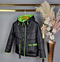 Куртка No Brand 9789 black-green - делук