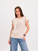 Футболка Fsn 6567 beige - делук