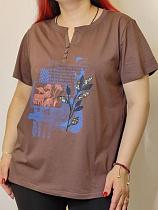 Футболка Kosta 9683 brown - делук