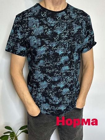 Футболка Vip Stendo 5104 black-l.blue - делук
